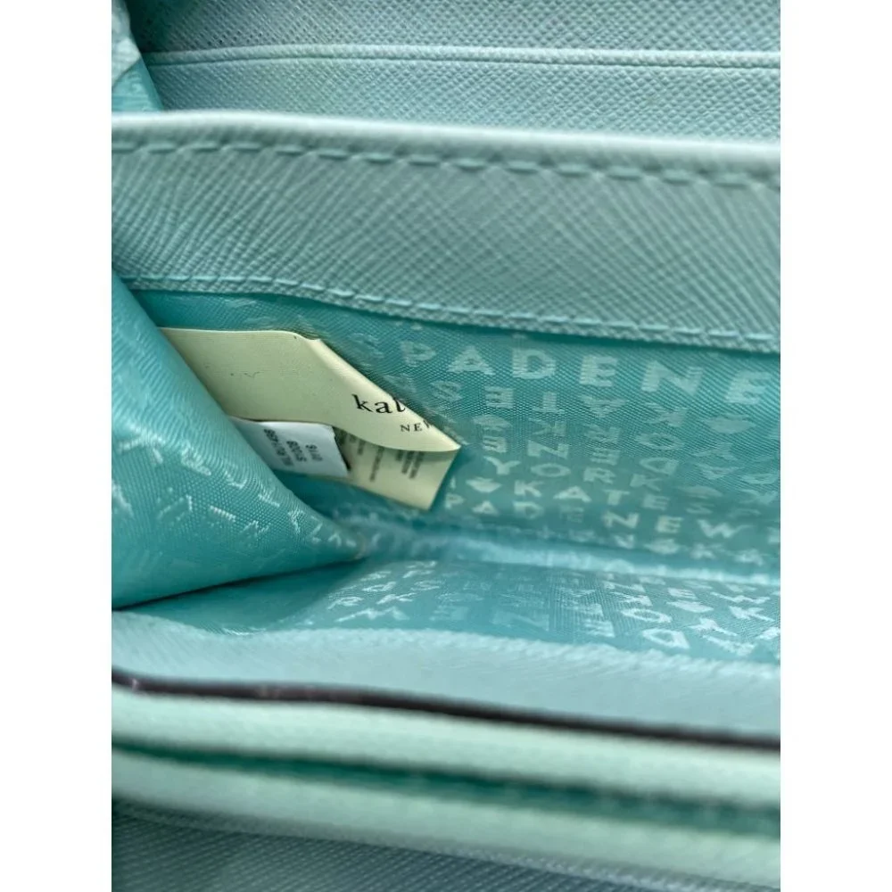 Kate Spade Women's Aqua Blue Zipper Wallet - Picture 6 of 8
